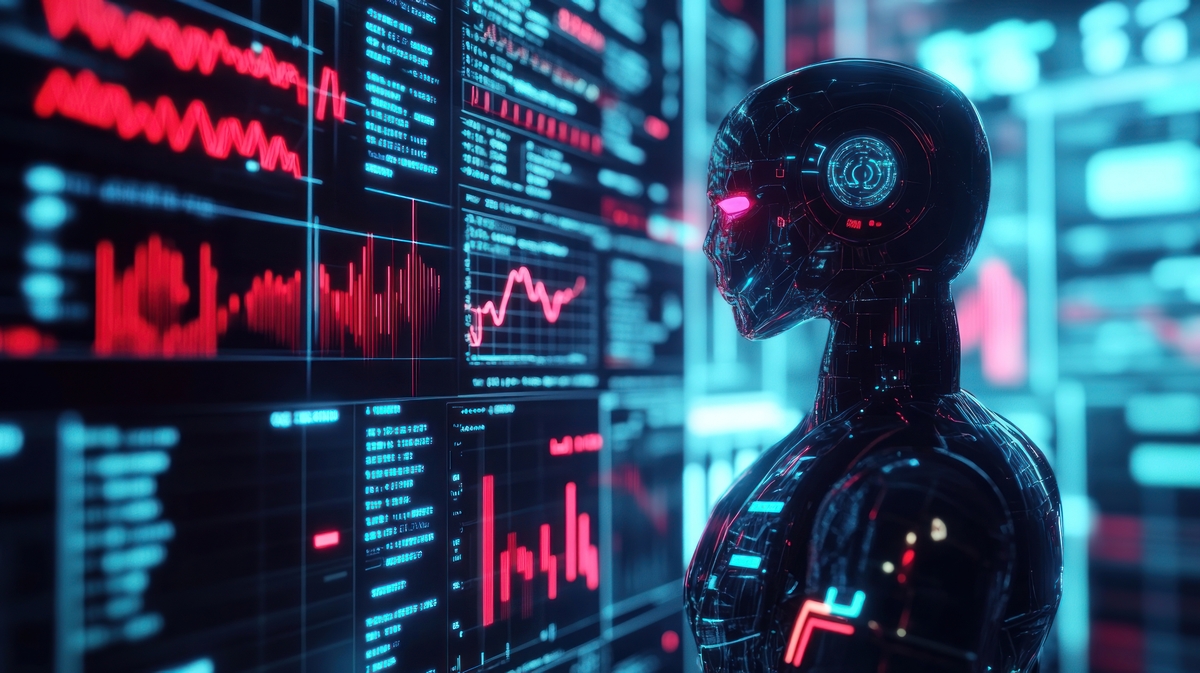 Ai Robot looking visualization futuristic high-tech.
